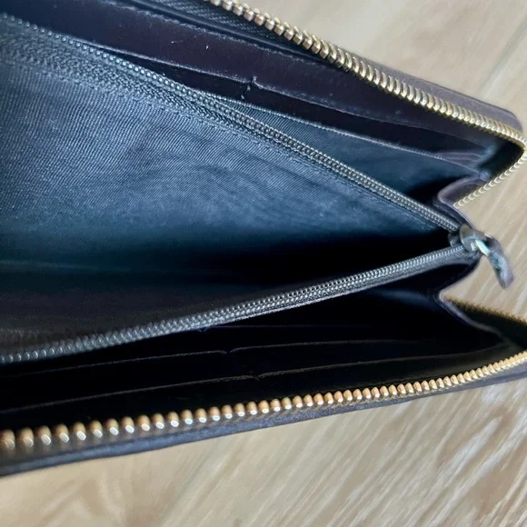 GUCCI GG Monogram Sherry Line Rania wallet with bamboo zipper pull in box - Picture 7 of 8